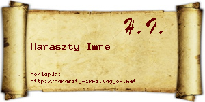 Haraszty Imre névjegykártya