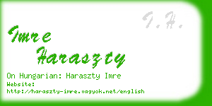 imre haraszty business card